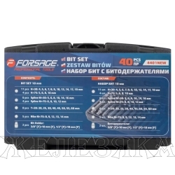 Набор вставок F-4401: 1/2"&3/8"DR TORX 40пр. с держателями в кейсе FORSAGE /1/10