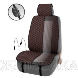 Накидка на сиденье с обогревом PSV FERVOR 2 режима коричневая 1 шт