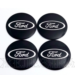 Наклейка на колпак диска колесного Ford D60 черн.металл 4шт
