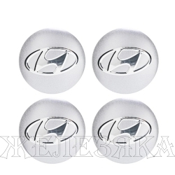 Наклейка на колпак диска колесного Hyundai D60 сер.металл 4шт