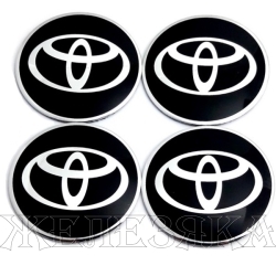 Наклейка на колпак диска колесного Toyota D56 черн.металл 4шт