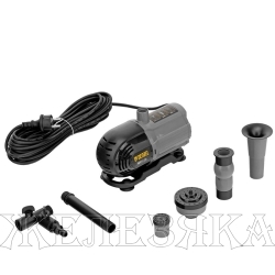 Насос фонтанный FNP31-24, 31 Вт, подъем 2,4 м, 1500 л/ч, колокольчик/2 каскада/гейзер// Denzel