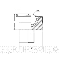 Опора шариковая SP8 B M6X15 (SP8-FL), SP8BM6X15(SP8FL)-ISKRA