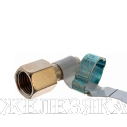 Переходник 1/4"F на елочку 10мм с обжимным кольцом 10х15мм