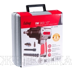 Пневмогайковерт ударный IW900 1/2" (880Нм_6.3бар_1/2") + набор головок_кейс
