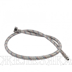 Подводка гибкая для воды к смесителям M1/2"-F1/2" L=1.0м короткий штуцер VALTEC