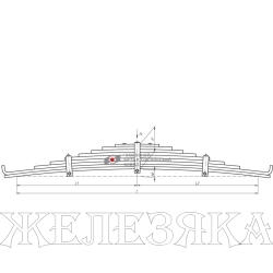 Рессора КАМАЗ-4310 задняя 9 листов L=1468мм из ст.ПП