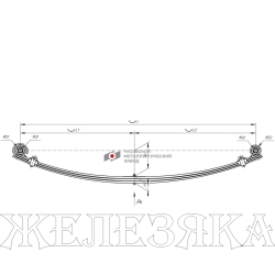 Рессора УАЗ-3163 задняя с шарнирами