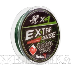 Шнур Extrasense X4 PE Green 150m 1.5/22LB 0.22mm (HS-ES-X4-1.5/22LB) Helios