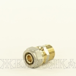 Соединитель M1/2"-16x2мм для металлопластиковых труб RVC