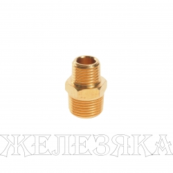 Соединитель резьбовой ER-MM06/04:наруж. резьба 3/8"x1/4" ЭВРИКА /1/10