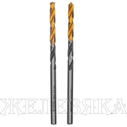 Сверло по металлу 3.5х70мм 2шт блистер Р6М5 Golden Tip DENZEL
