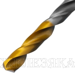 Сверло спиральное по металлу 6,5 x 100мм, Р6М5, Golden Tip // Denzel