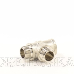 Тройник F1/2"-M1/2"-M1/2" никелированная латунь VALTEC