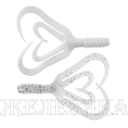 Твистер Credo Four Tail 3,35"/8,5 см White & Sparkles 10шт. (HS-20-002) Helios