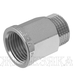 Удлинитель M1/2"-F1/2" L+25мм с фланцем, никелированная латунь MASTERPROF