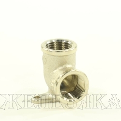 Уголок F1/2"-F1/2" с креплением к стене, никелированная латунь GENERAL FITTINGS