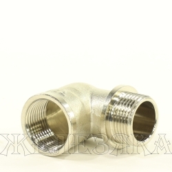 Уголок M3/4"-F3/4" с фланцем, никелированная латунь RTP