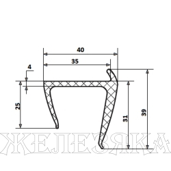 Уплотнитель двери фургона ГАЗ-3302 L=2.6м