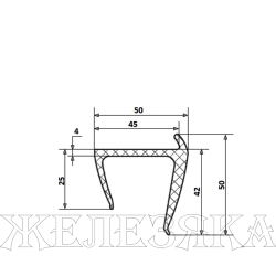 Уплотнитель двери фургона ЗИЛ-5301 L=2.6м