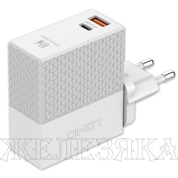 Устройство зарядное для мобильных устройств LDNIO QC3.0+кабель Type-C 220v