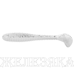 Виброхвост Catcher 3,55"/9 см White & Sparkles 5шт. (HS-2-002) Helios
