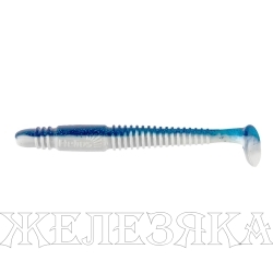 Виброхвост несъедоб. Minoga 3,75"/9.5 см Blue Sparkles & White 100шт. (HS-17-026-N) Helios
