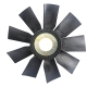 Вентилятор КАМАЗ-ЕВРО 704мм с обечайкой и плоским диском СБ (дв.740.50,51) ТЕХНОТРОН