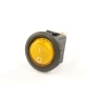 Выключатель клавишный круглый 250V 6А ON-OFF желтый с подсветкой REXANT