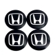Наклейка на колпак диска колесного Honda D60 черн.металл 4шт