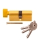 Личинка замка 70мм ключ-завертка, латунь, 3 ключа, блистер ФАБРИКА ЗАМКОВ