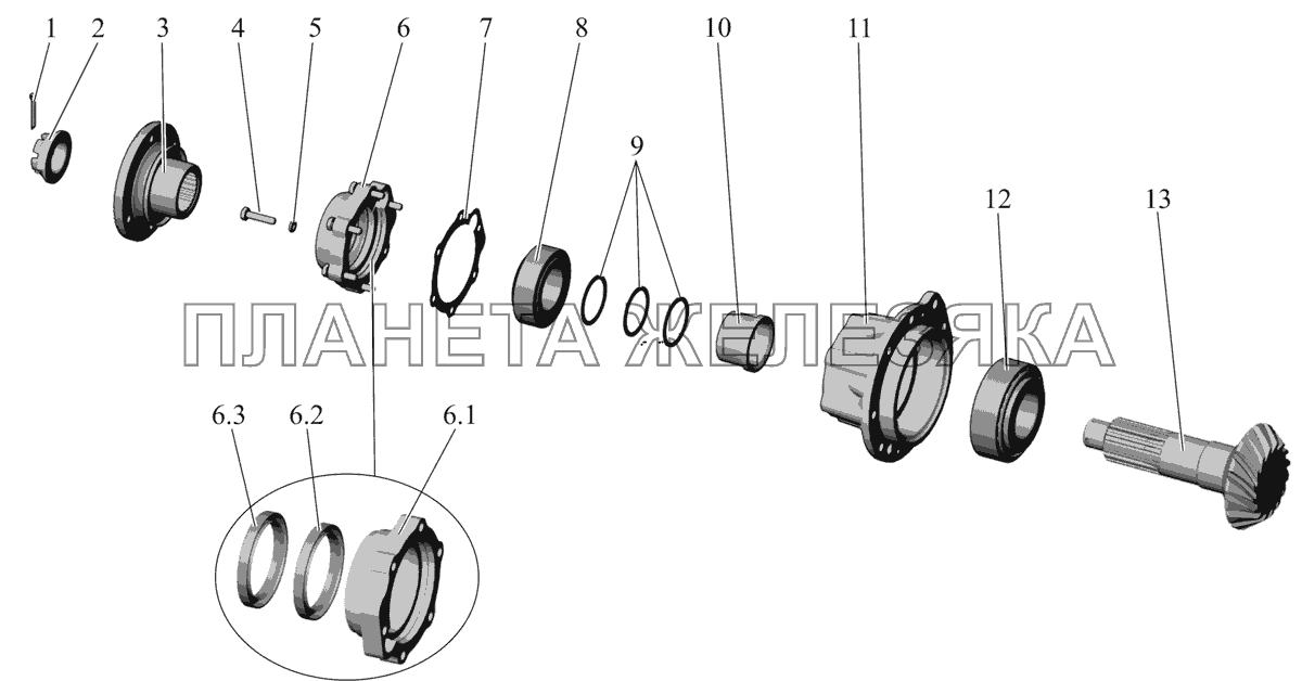 Шестерня ведущая 103-2402021-33 и 103-2402021-43 (c февраля 2010г.) МАЗ-103 (2011)