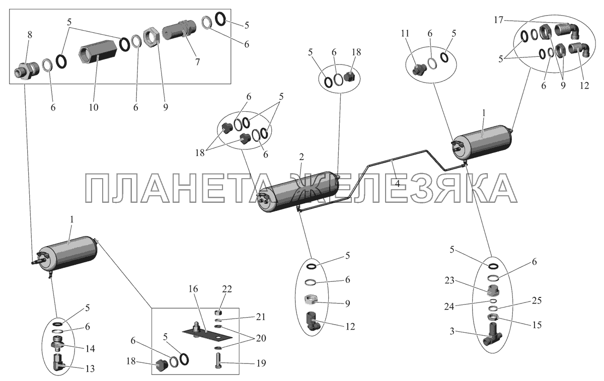 Блок ресиверов правый 103-3513004 МАЗ-103 (2011)