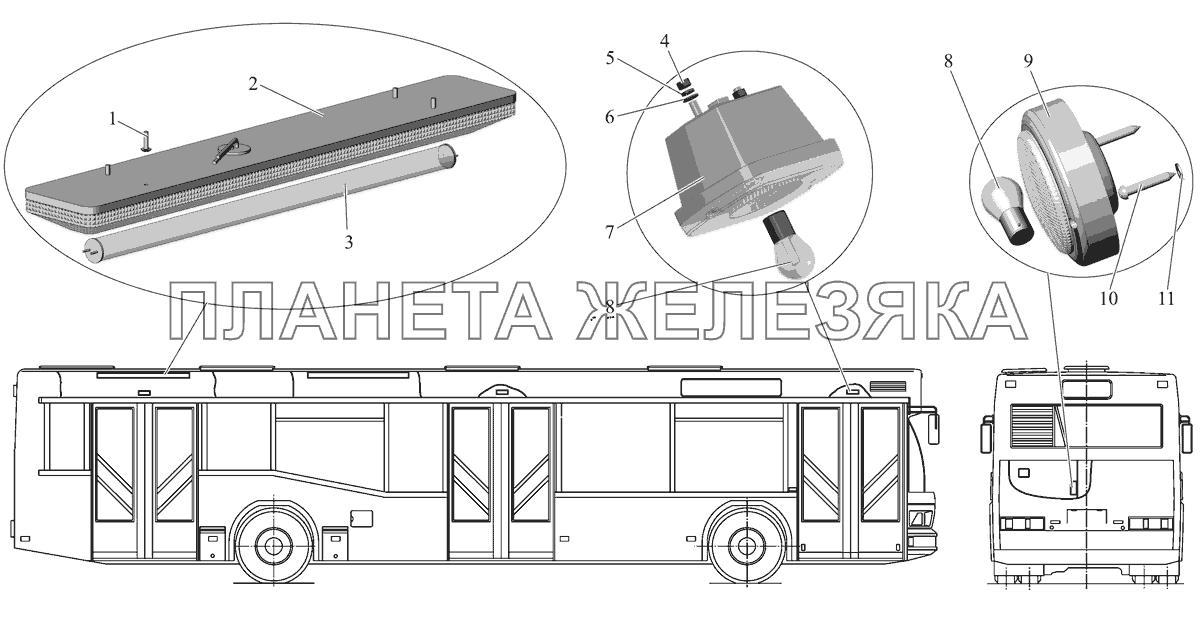 Установка внутренней светотехники МАЗ-103 (2011)