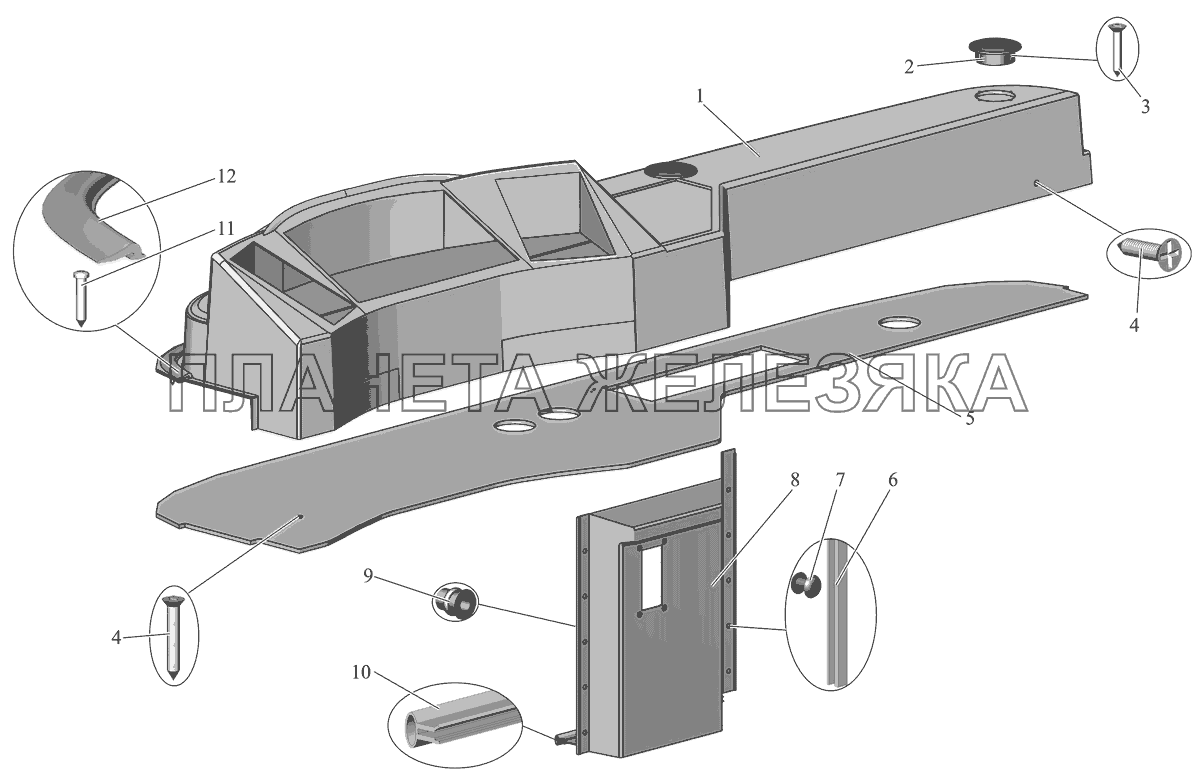 Установка панели передка 103-5300510-10 МАЗ-103 (2011)