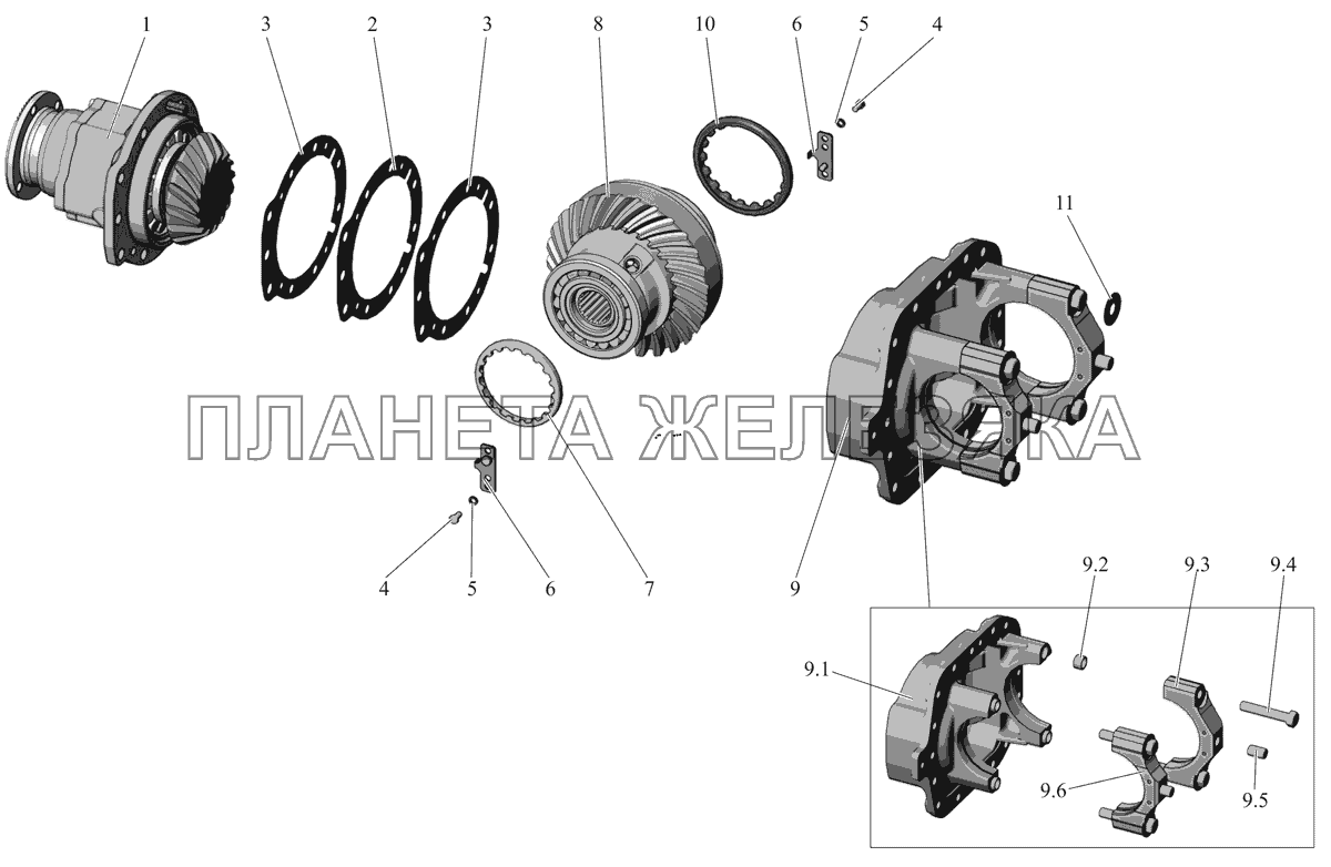 Редуктор заднего моста 103-2402010-33 и 103-2402010-43 (c июня 2003г.) МАЗ-103 (2011)