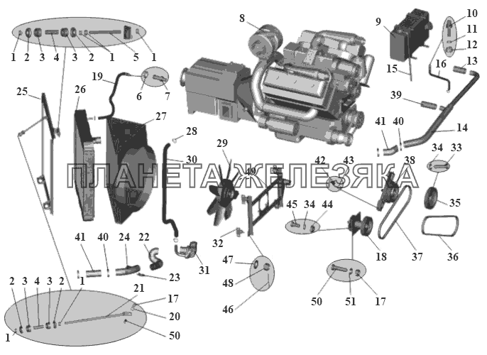 Установка системы охлаждения 104-1300005-16 МАЗ-104 (2011)