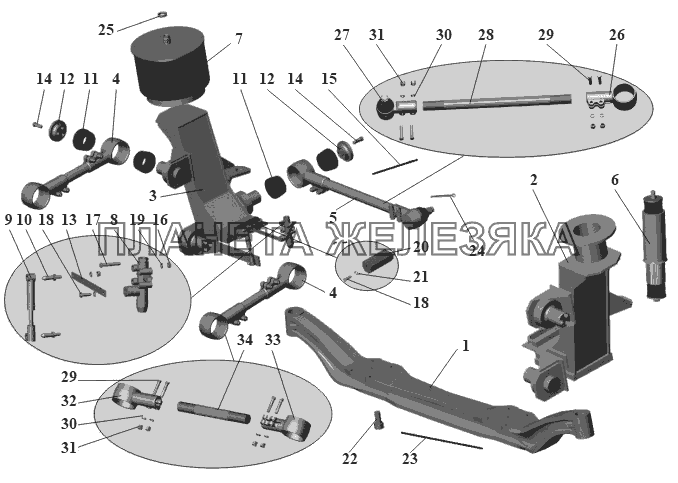 Установка передней подвески 104-2900001 МАЗ-104 (2011)