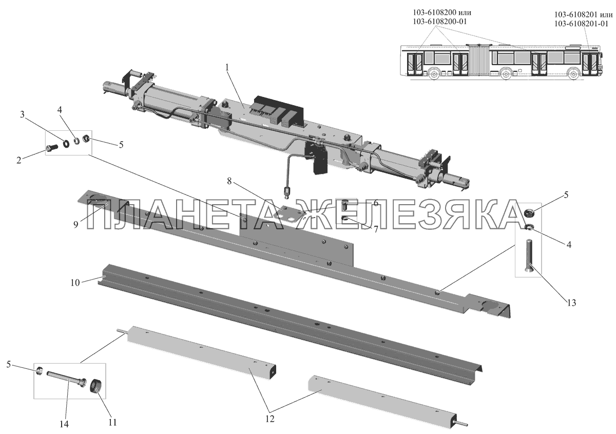 Механизм открывания дверей МАЗ-105 (2011)