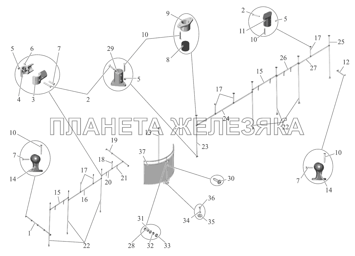 Установка поручней (справа) МАЗ-105 (2011)