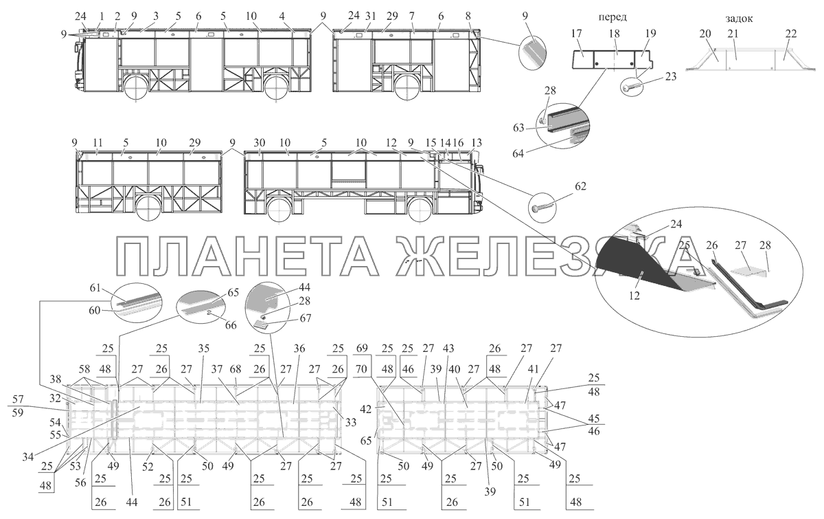 Установка панелей потолка МАЗ-105 (2011)