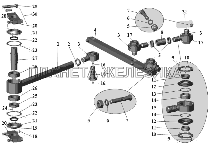 Установка механизма поворота рамки (до ноября 2001 г.) 105-2724001 МАЗ-105 (2011)