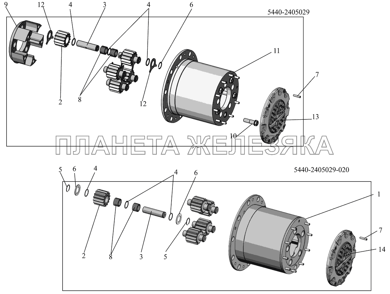 Детали колесной передачи МАЗ-105 (2011)