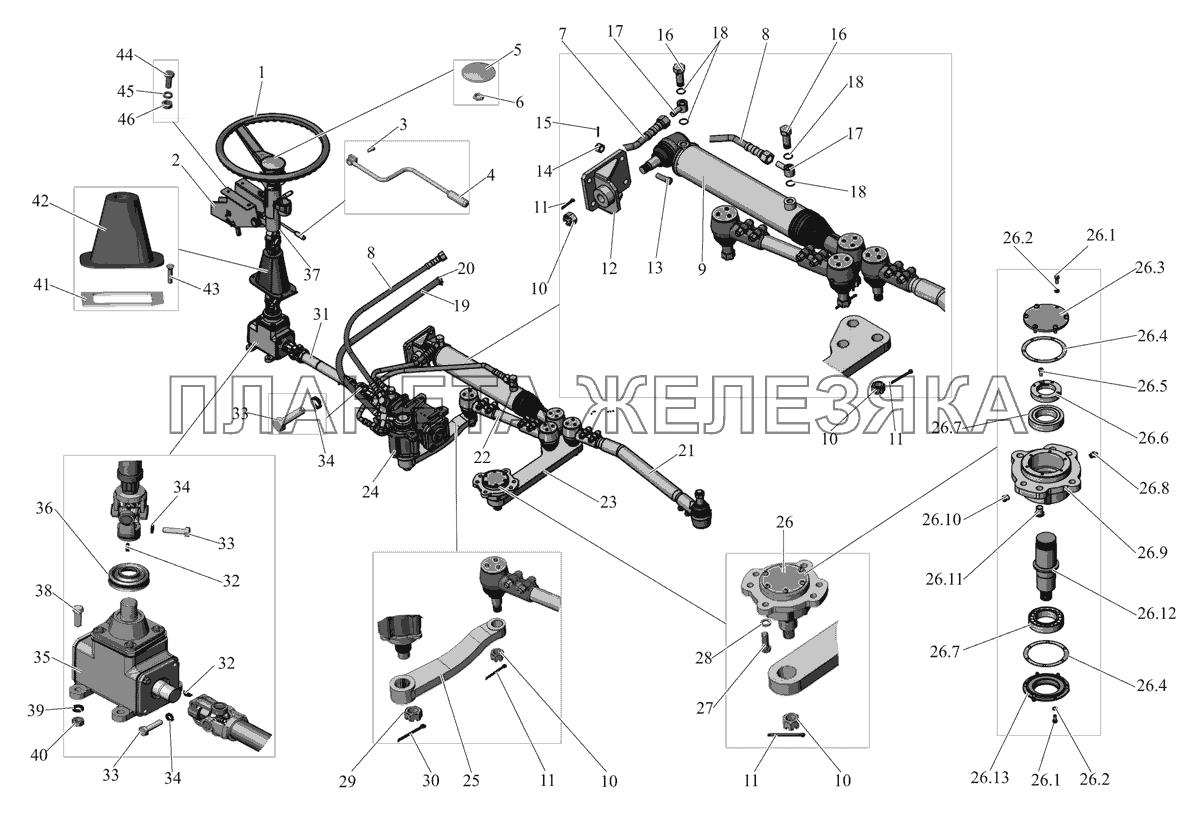 Установка рулевого управления 152-3400001 (с cентября 2006 года ) МАЗ-105 (2011)