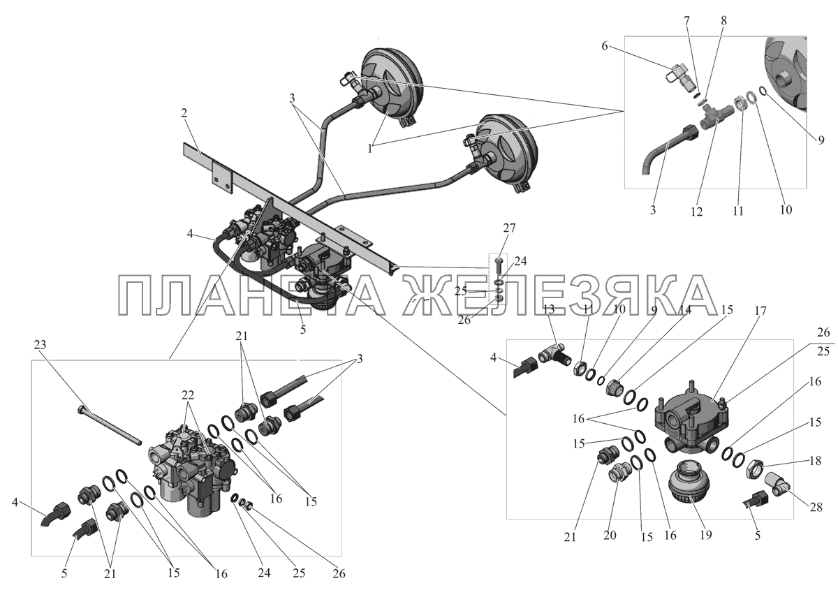 Блок привода тормозов 2-го звена 105-3500115 МАЗ-105 (2011)