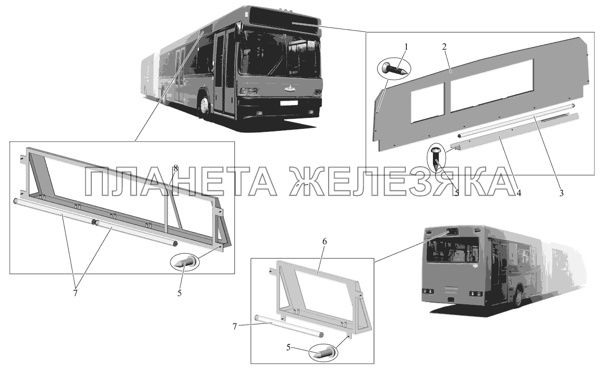 Установка осветителей маршрутных указателей 103-5300100-10 МАЗ-105 (2011)