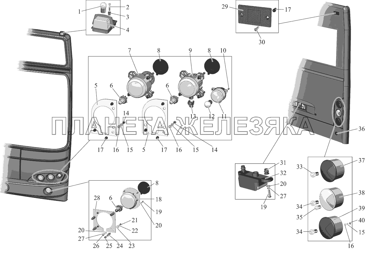 Установка наружной светотехники на МАЗ 107400 МАЗ-107 (2011)