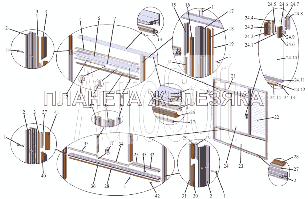 Окно водителя МАЗ-203