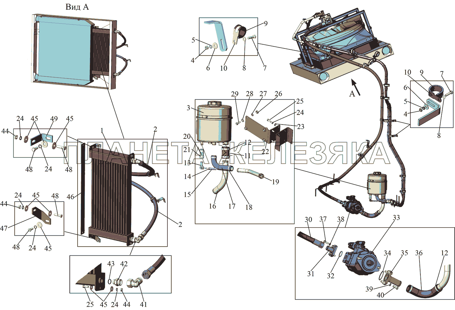 Установка гидропривода вентилятора (лист 1) МАЗ-215