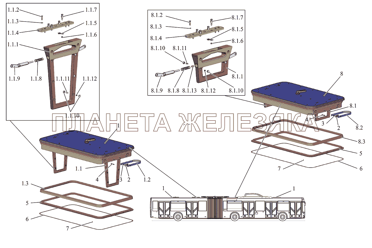 Установка люков крыши МАЗ-215